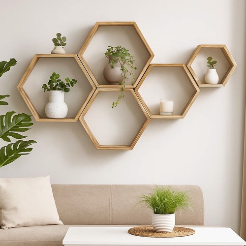 5pcs hexagon floating wall - 5pcs,
