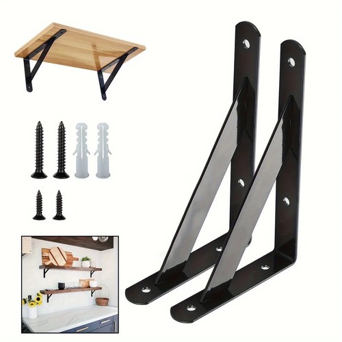 2pcs wooden floating shelves - wooden,