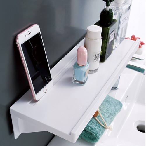 White plastic floating shelves - plastic,