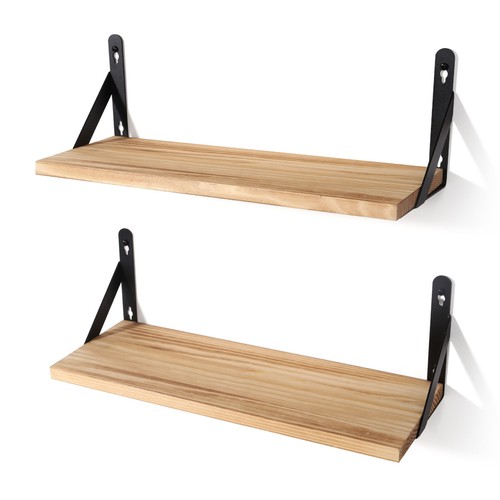 2pcs floating shelves wooden - floating,