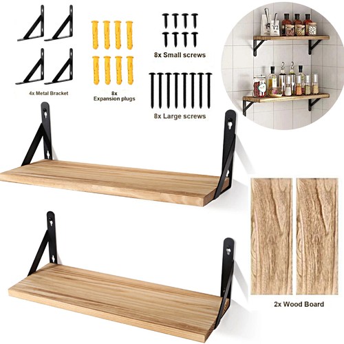 2pcs wooden floating - 2pcs, shelves