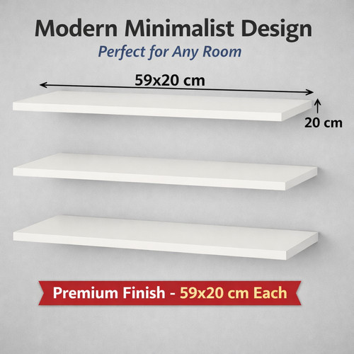 White wall shelf storage board - white,