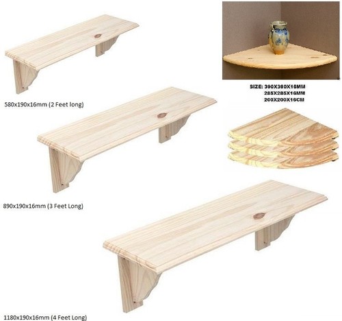 Natural wood wooden shelf - natural,