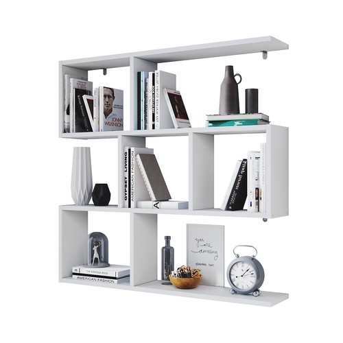 White book shelves unit wall - book,