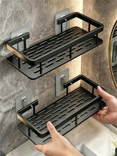 2pcs black shower caddy shelf - 2pcs,