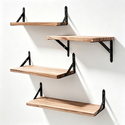 4pcs floating shelves wooden - floating,