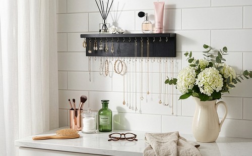 Wall mounted jewelry organizer - wall-mounted,