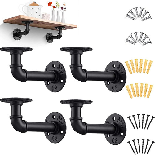 Pipe shelf brackets - 4x,
